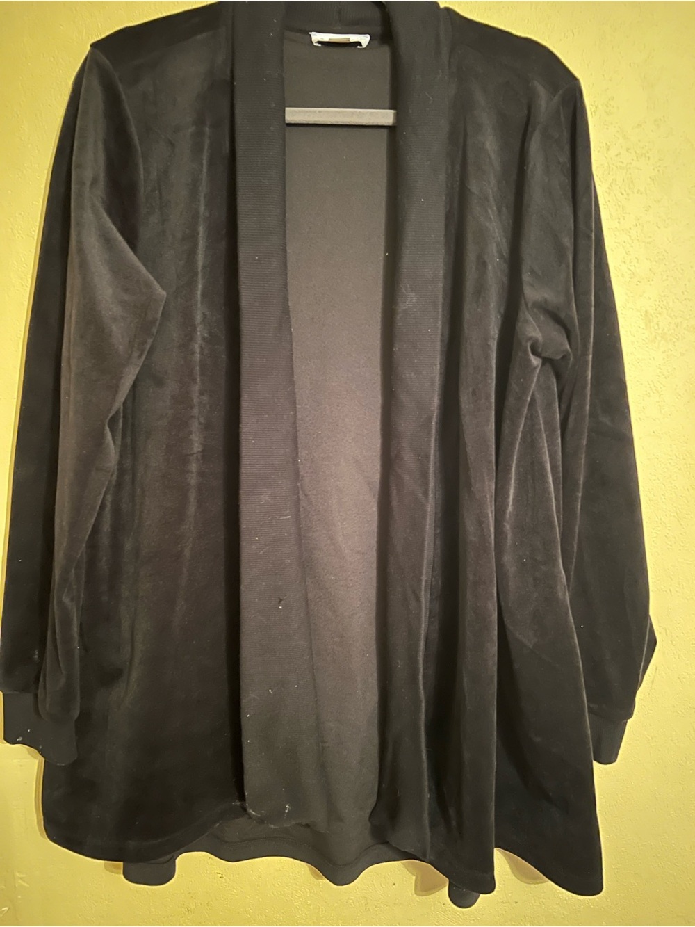 Calvin Klein Black Open-Front Velvet Blazer